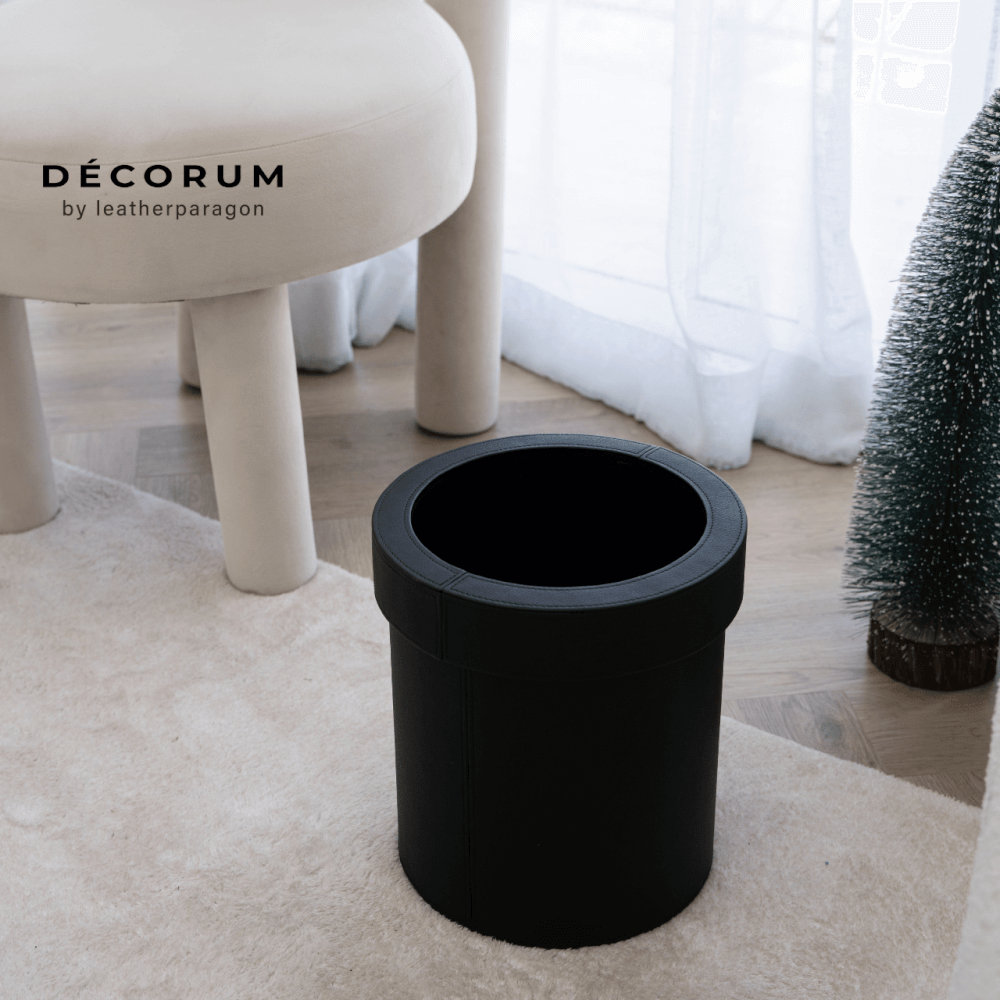 ถังผงกลมมีฝา Decorum 23x23x27.5 cm สีน้ำตาล_1